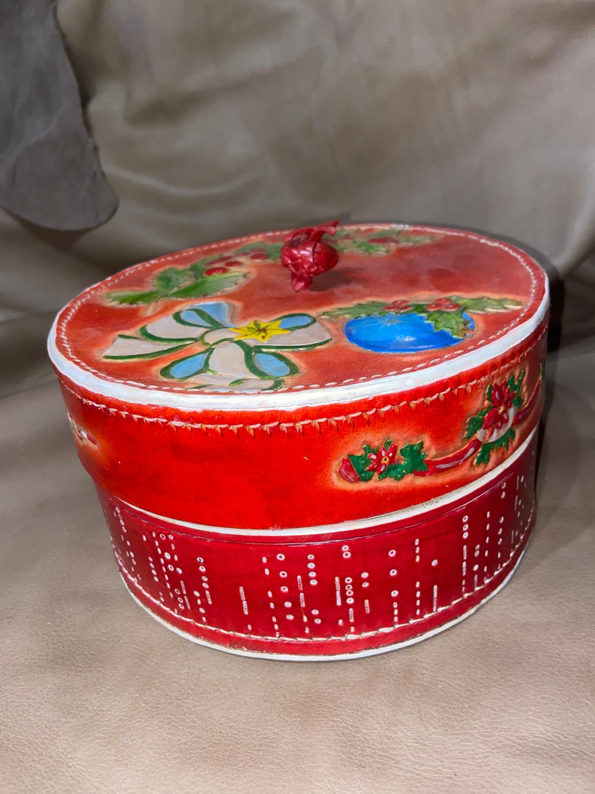 Boite en cuir de noël mode